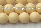 CSB2381 15.5 inches 6mm round matte wrinkled shell pearl beads