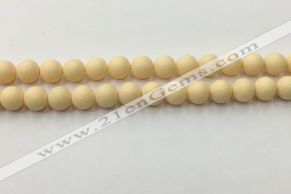 CSB2382 15.5 inches 8mm round matte wrinkled shell pearl beads