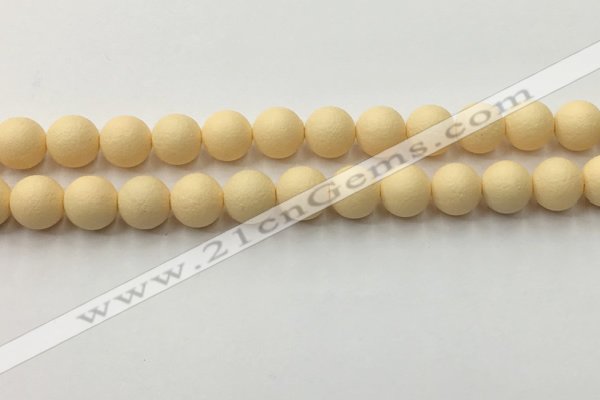 CSB2383 15.5 inches 10mm round matte wrinkled shell pearl beads