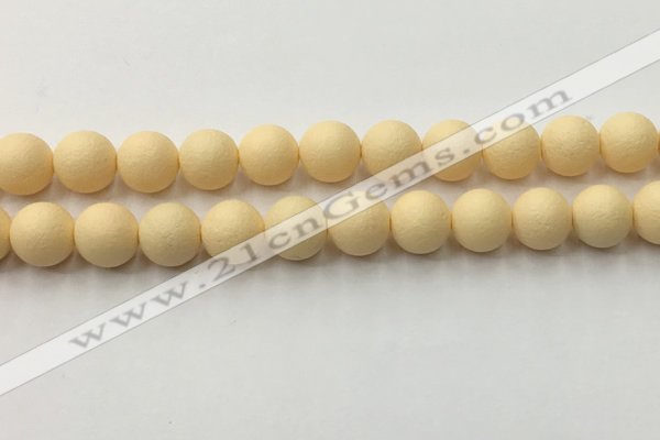 CSB2384 15.5 inches 12mm round matte wrinkled shell pearl beads