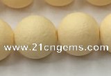 CSB2385 15.5 inches 14mm round matte wrinkled shell pearl beads