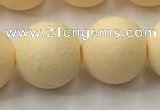 CSB2386 15.5 inches 16mm round matte wrinkled shell pearl beads