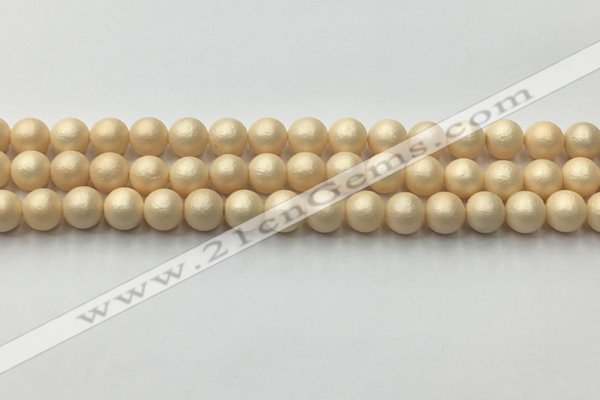 CSB2390 15.5 inches 4mm round matte wrinkled shell pearl beads