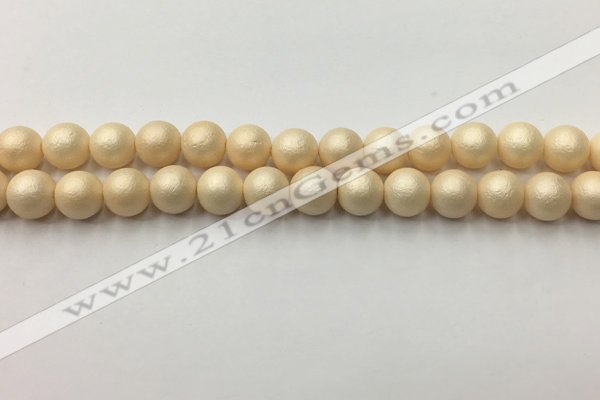 CSB2392 15.5 inches 8mm round matte wrinkled shell pearl beads