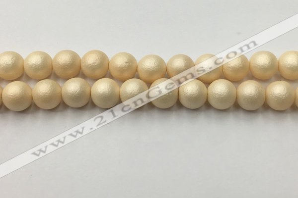 CSB2395 15.5 inches 14mm round matte wrinkled shell pearl beads