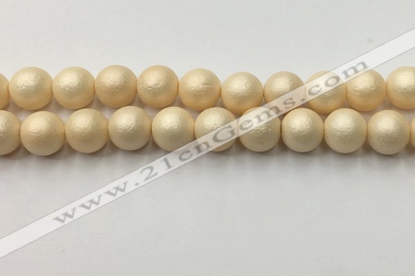 CSB2396 15.5 inches 16mm round matte wrinkled shell pearl beads