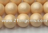 CSB2401 15.5 inches 6mm round matte wrinkled shell pearl beads