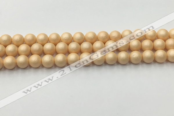 CSB2401 15.5 inches 6mm round matte wrinkled shell pearl beads