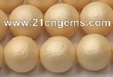 CSB2402 15.5 inches 8mm round matte wrinkled shell pearl beads