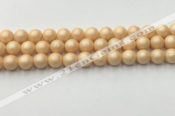 CSB2402 15.5 inches 8mm round matte wrinkled shell pearl beads