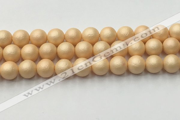 CSB2404 15.5 inches 12mm round matte wrinkled shell pearl beads