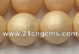 CSB2405 15.5 inches 14mm round matte wrinkled shell pearl beads