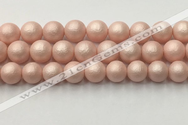 CSB2416 15.5 inches 16mm round matte wrinkled shell pearl beads