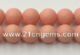 CSB2420 15.5 inches 4mm round matte wrinkled shell pearl beads