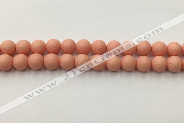 CSB2423 15.5 inches 10mm round matte wrinkled shell pearl beads