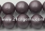 CSB2443 15.5 inches 10mm round matte wrinkled shell pearl beads