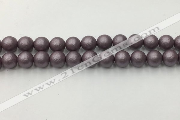 CSB2444 15.5 inches 12mm round matte wrinkled shell pearl beads