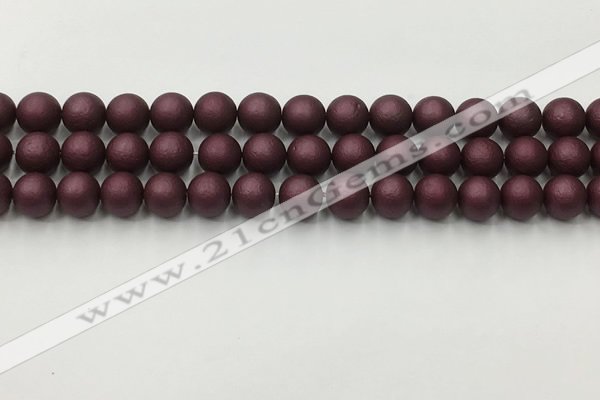 CSB2451 15.5 inches 6mm round matte wrinkled shell pearl beads