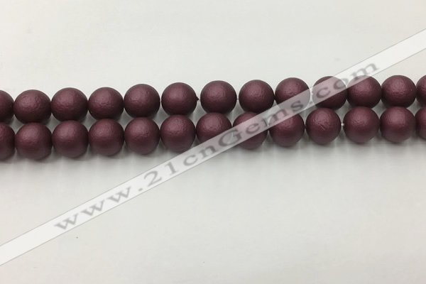 CSB2453 15.5 inches 10mm round matte wrinkled shell pearl beads