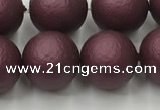 CSB2455 15.5 inches 14mm round matte wrinkled shell pearl beads