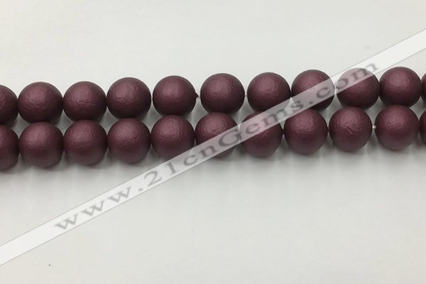 CSB2456 15.5 inches 16mm round matte wrinkled shell pearl beads