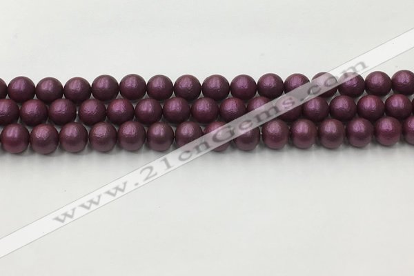 CSB2461 15.5 inches 6mm round matte wrinkled shell pearl beads