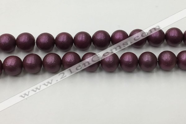 CSB2465 15.5 inches 14mm round matte wrinkled shell pearl beads