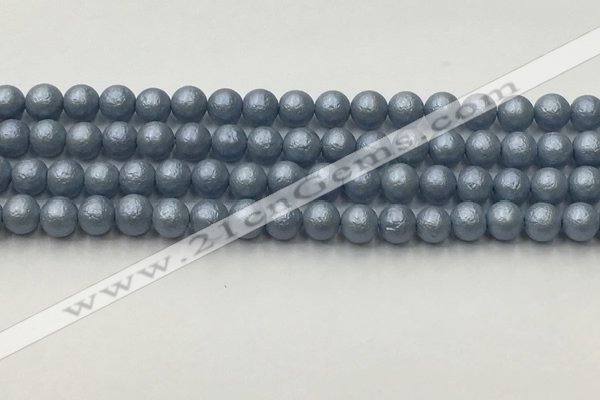 CSB2471 15.5 inches 6mm round matte wrinkled shell pearl beads