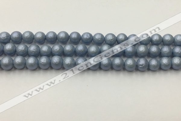 CSB2472 15.5 inches 8mm round matte wrinkled shell pearl beads