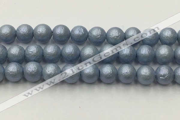 CSB2476 15.5 inches 16mm round matte wrinkled shell pearl beads