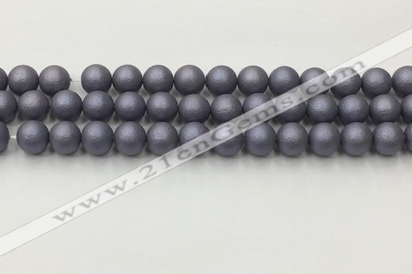 CSB2482 15.5 inches 8mm round matte wrinkled shell pearl beads