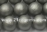 CSB2493 15.5 inches 10mm round matte wrinkled shell pearl beads