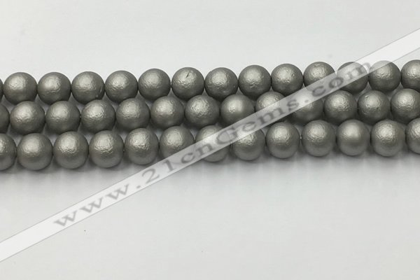 CSB2493 15.5 inches 10mm round matte wrinkled shell pearl beads