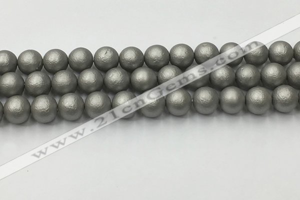 CSB2494 15.5 inches 12mm round matte wrinkled shell pearl beads