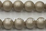 CSB2500 15.5 inches 4mm round matte wrinkled shell pearl beads