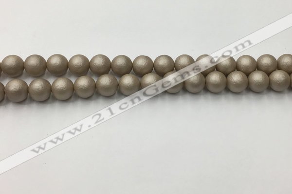 CSB2502 15.5 inches 8mm round matte wrinkled shell pearl beads