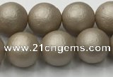 CSB2503 15.5 inches 10mm round matte wrinkled shell pearl beads