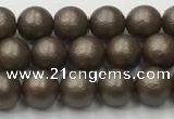 CSB2510 15.5 inches 4mm round matte wrinkled shell pearl beads