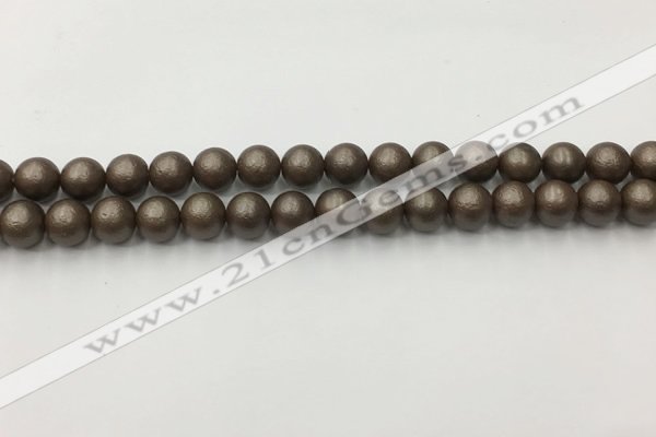 CSB2511 15.5 inches 6mm round matte wrinkled shell pearl beads