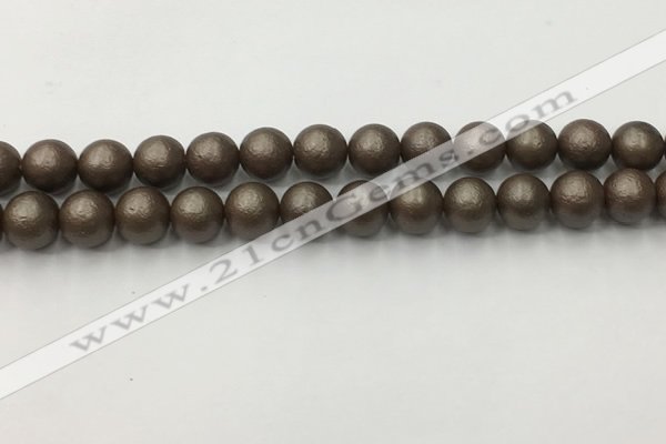 CSB2513 15.5 inches 10mm round matte wrinkled shell pearl beads