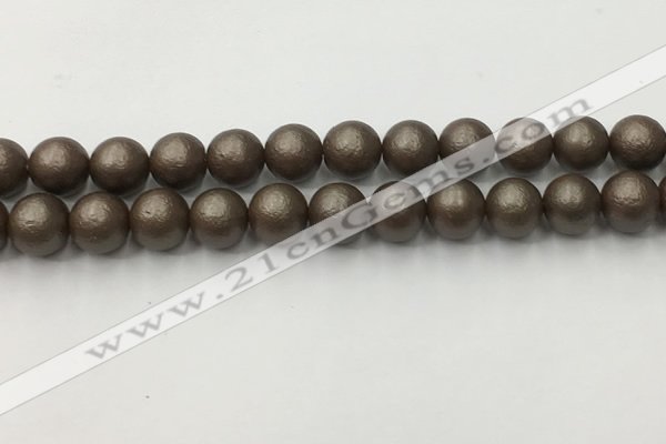 CSB2514 15.5 inches 12mm round matte wrinkled shell pearl beads