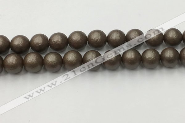 CSB2516 15.5 inches 16mm round matte wrinkled shell pearl beads