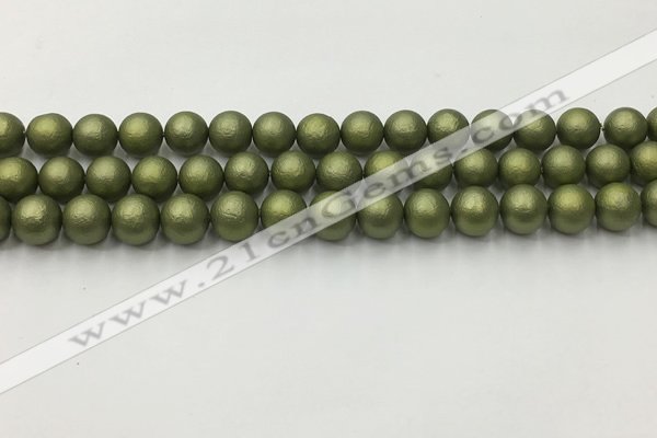 CSB2522 15.5 inches 8mm round matte wrinkled shell pearl beads