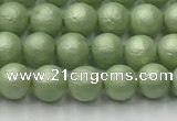 CSB2530 15.5 inches 4mm round matte wrinkled shell pearl beads