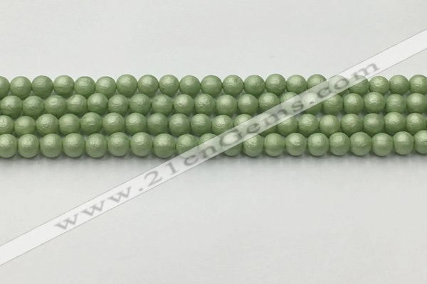 CSB2530 15.5 inches 4mm round matte wrinkled shell pearl beads