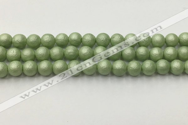 CSB2533 15.5 inches 10mm round matte wrinkled shell pearl beads