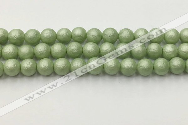 CSB2534 15.5 inches 12mm round matte wrinkled shell pearl beads