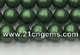 CSB2540 15.5 inches 4mm round matte wrinkled shell pearl beads