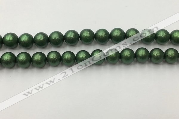 CSB2543 15.5 inches 10mm round matte wrinkled shell pearl beads