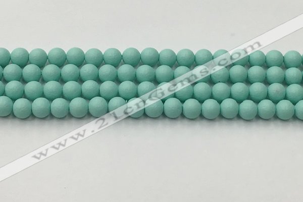 CSB2551 15.5 inches 6mm round matte wrinkled shell pearl beads